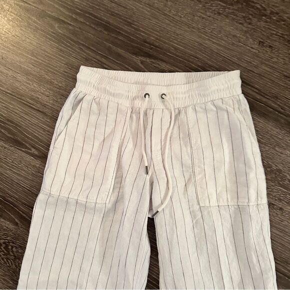 Athleta Linen Striped Bali Crop Pants Size 4 - Picture 3 of 7